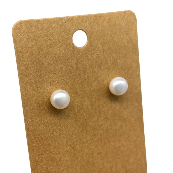 Freshwater Pearl Stud Earrings 925 Sterling Silver Post Stud Genuine Pearls - Picture 4 of 11